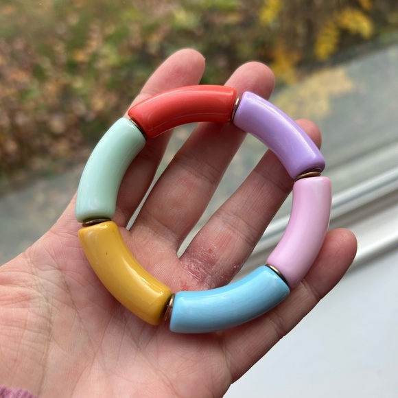 5/$25 Colorful Chunky Beaded Bracelet 7 inches 🌈 - Picture 1 of 8